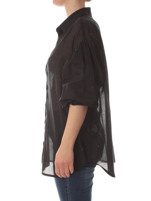 Marina Talia camicia con strass da donna nero