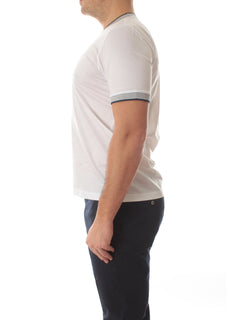 Bruto t-shirt girocollo con bordi a contrasto da uomo bianco