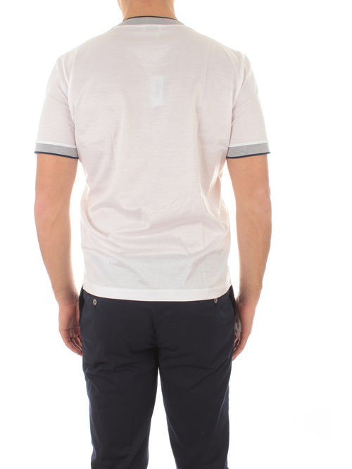 Bruto t-shirt girocollo con bordi a contrasto da uomo bianco