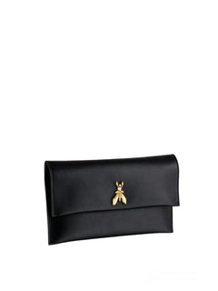 Patrizia Pepe pochette in pelle con tracolla da donna black/light gold