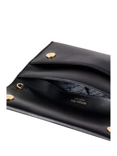 Patrizia Pepe pochette in pelle con tracolla da donna black/light gold