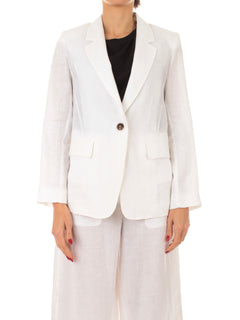 Emme Marella LEGUME blazer in lino da donna bianco