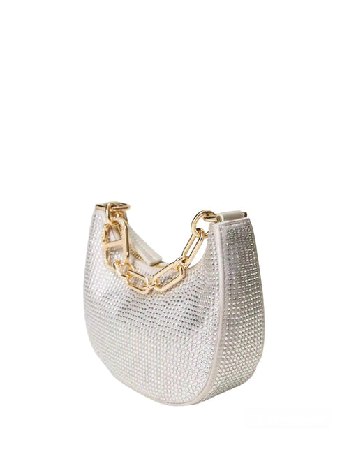 Twinset borsa 'mini croissant' party con Oval T da donna silver