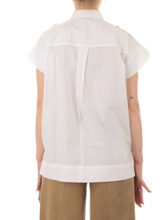 Twinset camicia con bottoni Oval T da donna bianco