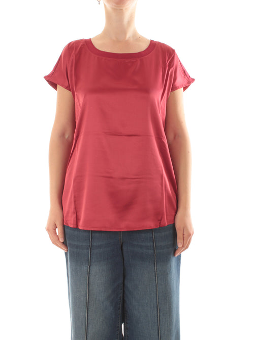 Marina Rinaldi Sport FIORIRE T-shirt in jersey crepe da donna barolo