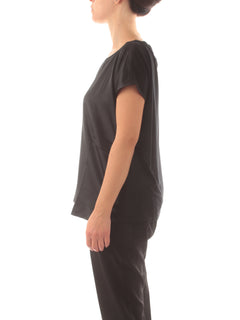 Marina Rinaldi Sport FIORIRE T-shirt in jersey crepe da donna nero