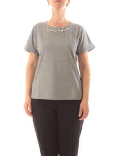 Marina Rinaldi Sport GALLICO t-shirt con strass da donna grigio melange