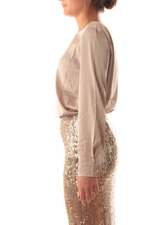 Emme Marella MADERA blusa in raso da donna beige