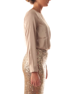 Emme Marella MADERA blusa in raso da donna beige