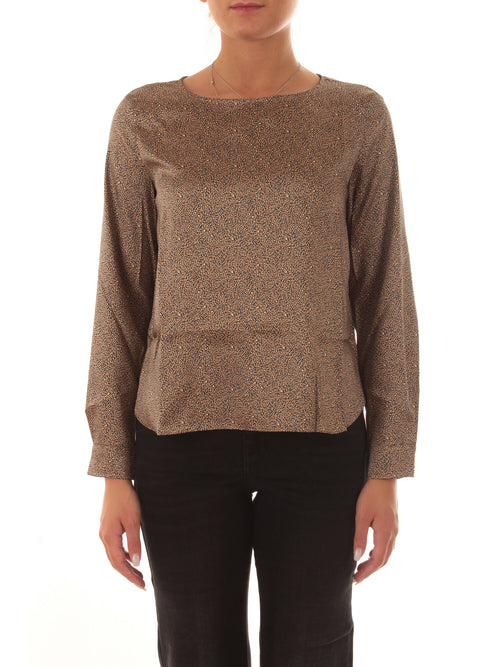 Emme Marella FINE blusa in twill da donna cammello