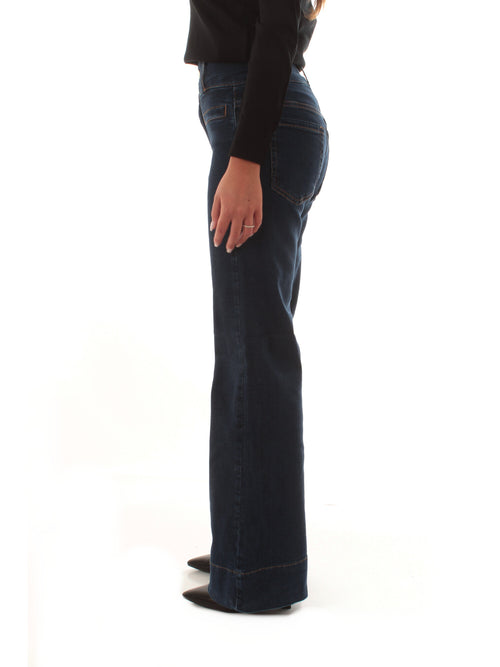 Emme Marella ELICONIA jeans wide leg da donna blu medio