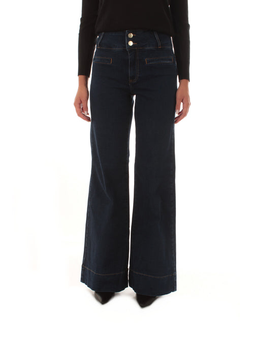 Emme Marella ELICONIA jeans wide leg da donna blu medio