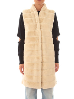 Emme Marella PIANOSA gilet pelliccia da donna avorio