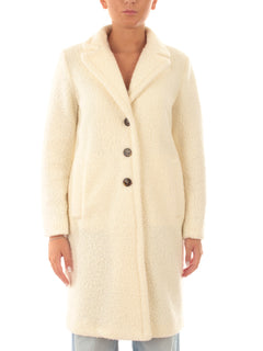 Emme Marella GHINEA cappotto in bouclè da donna bianco lana