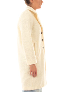 Emme Marella GHINEA cappotto in bouclè da donna bianco lana