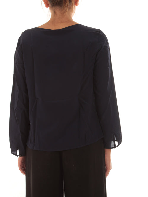 Emme Marella ARABIA blusa in seta da donna blu peacot