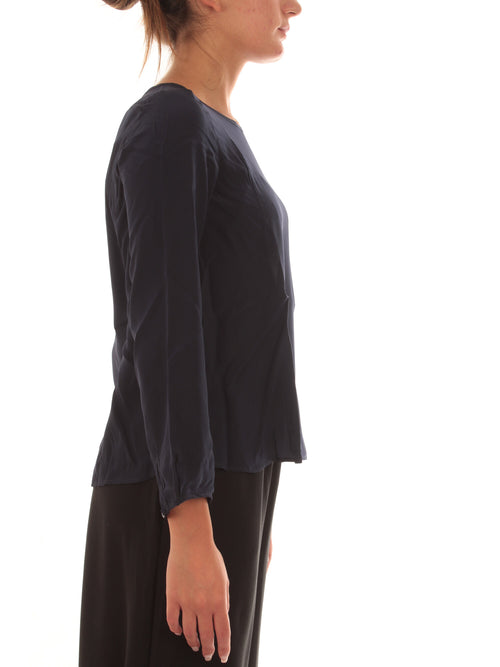 Emme Marella ARABIA blusa in seta da donna blu peacot