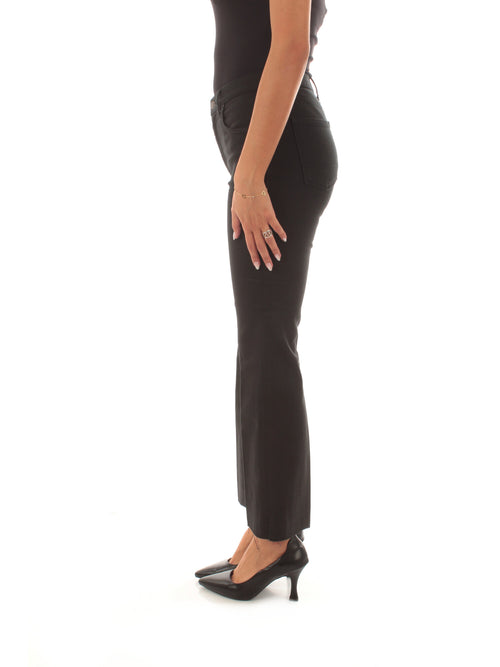 (+) People jeans Ingrid cropped flare da donna nero