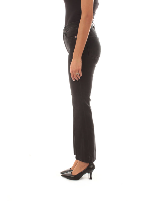 (+) People jeans Ingrid cropped flare nero da donna