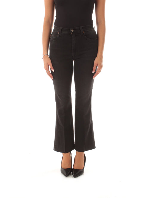 (+) People jeans Ingrid cropped flare nero da donna