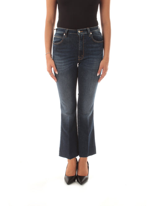 (+) People jeans Ingrid cropped flare blu da donna