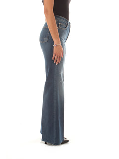 (+) People Emilia jeans a palazzo stretch da donna blu