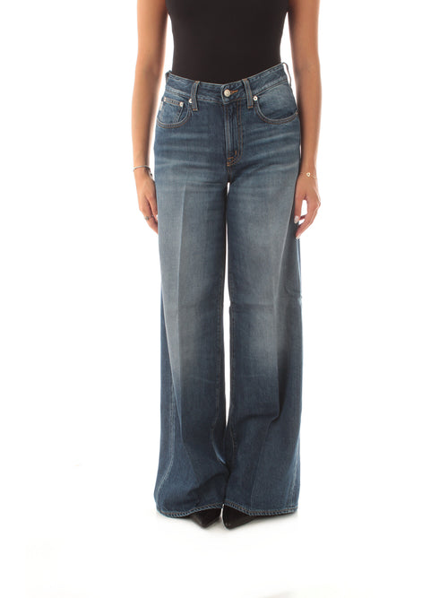 (+) People jeans Europa palazzo fit da donna blu