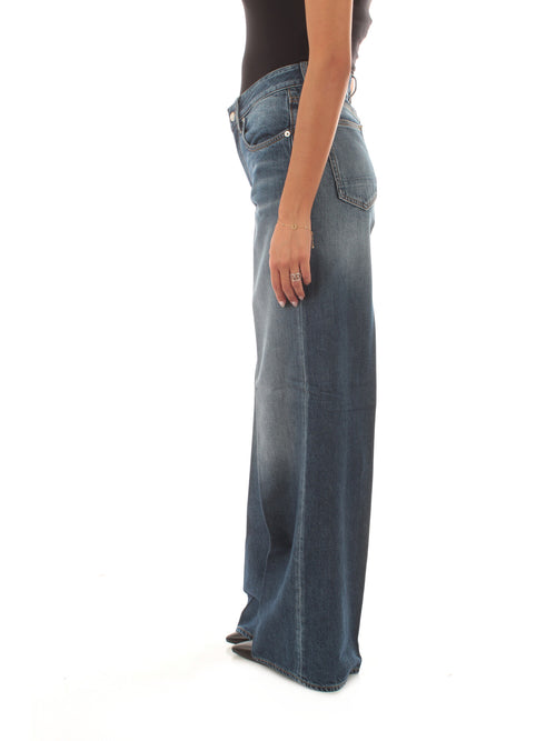 (+) People jeans Europa palazzo fit da donna blu