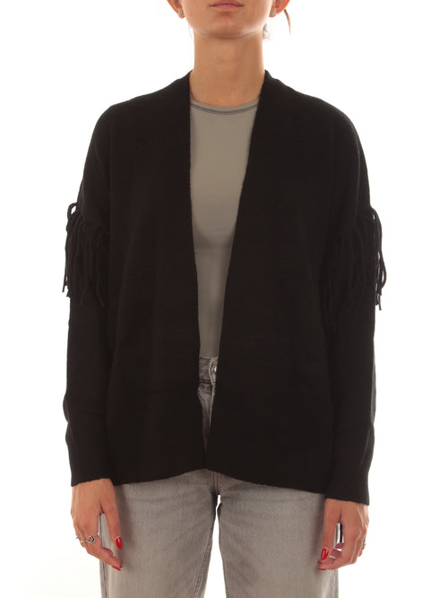 Emme Marella REUMA cardigan con frange da donna black