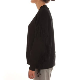 Emme Marella REUMA cardigan con frange da donna black