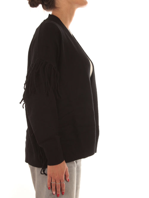 Emme Marella REUMA cardigan con frange da donna black