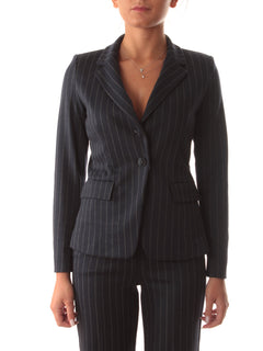 Emme Marella selz blazer gessato da donna blu peacot