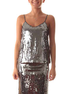 Emme Marella GERLA top in paillettes da donna silver