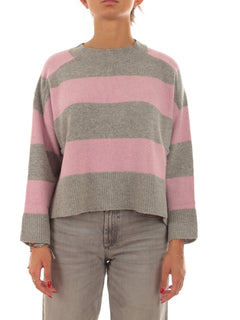 Iblues SCOPPIO maglia a righe grey chiaro/rosa da donna