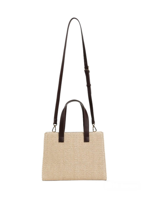 Twinset tote bag in paglia con tracolla da donna