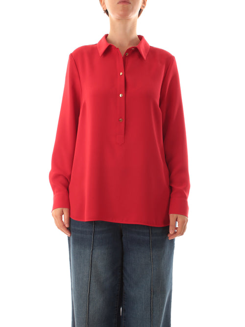 Gaia Life blusa in raso da donna rosso