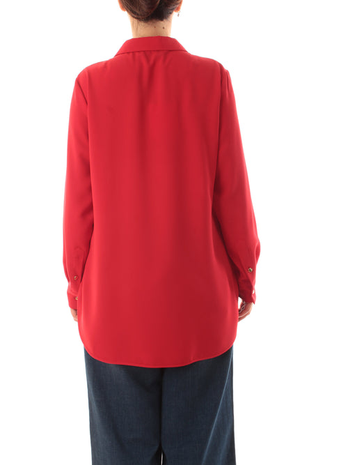 Gaia Life blusa in raso da donna rosso