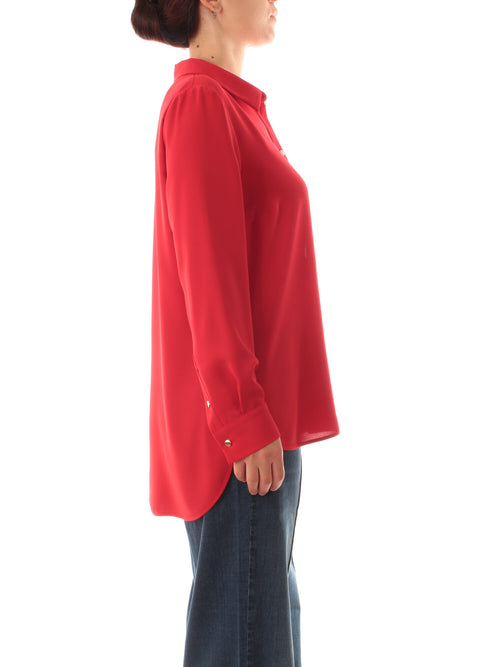 Gaia Life blusa in raso da donna rosso