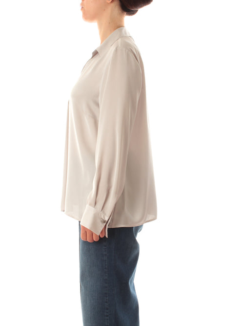 Gaia Life blusa in raso da donna grigio perla