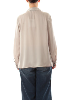 Gaia Life blusa in raso da donna grigio perla