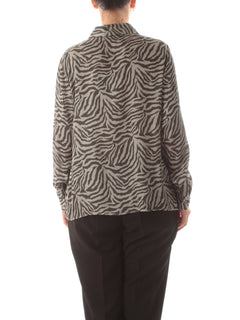 Gaia Life camicia stampa animalier da donna grigio medio