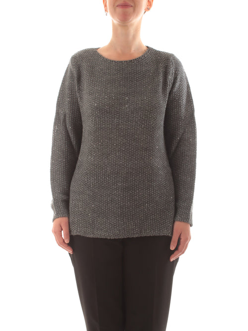 Gaia Life maglia con micro paillettes da donna grigio scuro