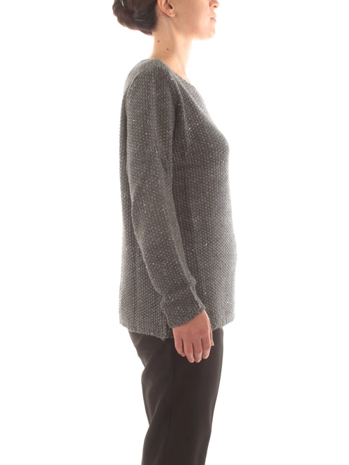 Gaia Life maglia con micro paillettes da donna grigio scuro