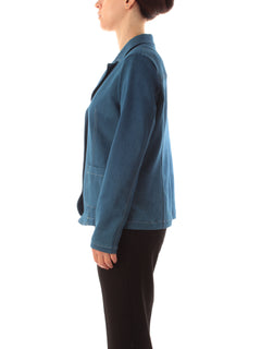 Gigliorosso blazer in tessuto effetto denim da donna blu