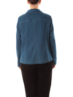 Gigliorosso blazer in tessuto effetto denim da donna blu