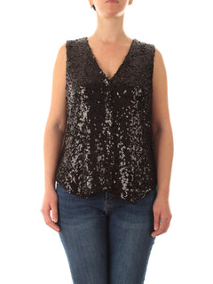 Gigliorosso gilet in full paillettes da donna nero