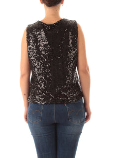 Gigliorosso gilet in full paillettes da donna nero