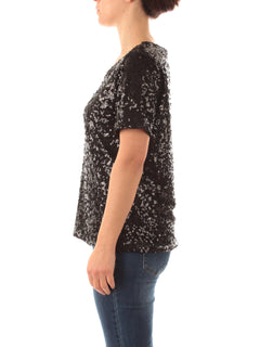 Gigliorosso T-shirt in full paillettes da donna nero