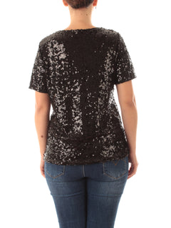 Gigliorosso T-shirt in full paillettes da donna nero