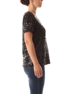 Gigliorosso T-shirt in full paillettes da donna nero